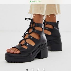 ASOS DESIGN Sergio Lace up sandals US size 6. UK 4